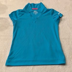Blue Slazenger Collared Girls Golf Shirt
